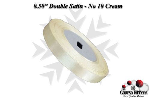 Double Satin Ribbons - Cream