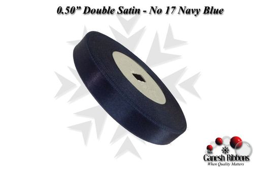 Double Satin Ribbons - Navy Blue