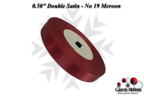 Plain Double Satin Ribbons - Maroon