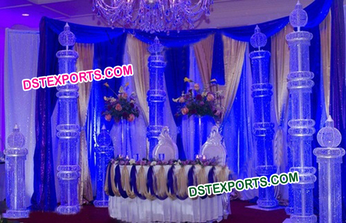 Beautiful Wedding Metal Crystal Pillars