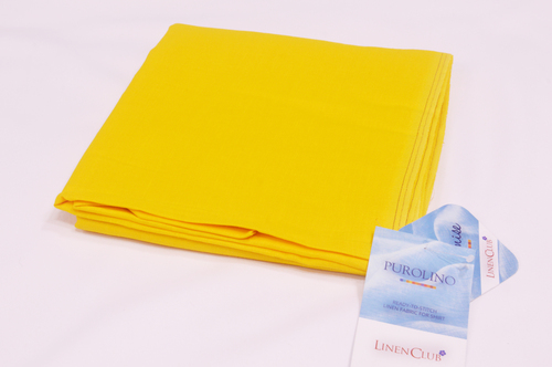 100% Linen Brimstone Yellow Shirting Fabric