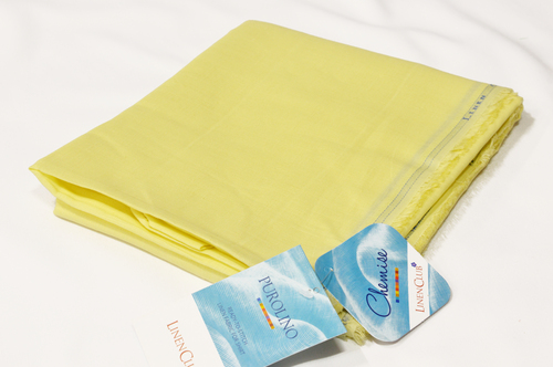 100% Linen Light Yellow Shirting Fabric