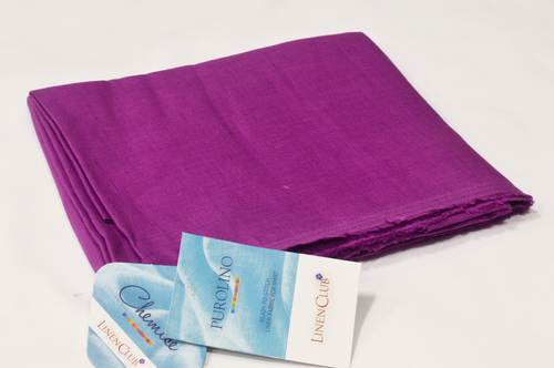 100% Linen Purple Shirting Fabric