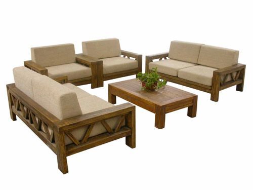 Solid Wooden Sofa Set