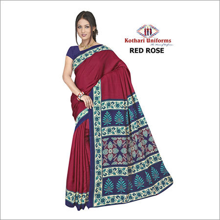 Plain with Border Uniform Sarees