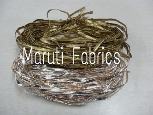 Malai Dori Ribbon - Silk Material 1-100 Meter Length 0.5 cm Width Green and Silver Color | Classy Finish Elegant Look Durable Design