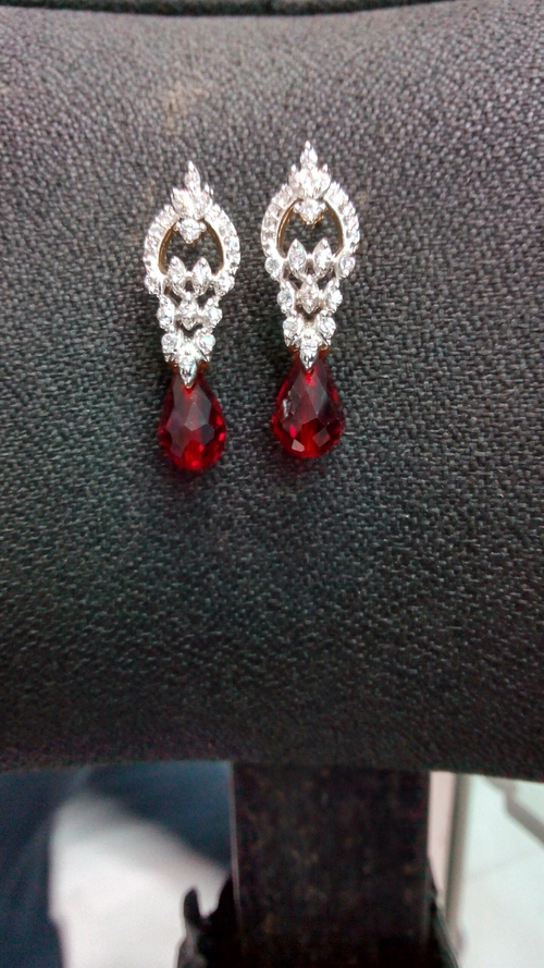 American Diamond Hanging Earrings