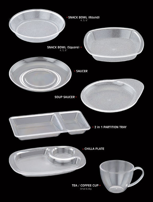 Poly Carbonate Snack Bowls, Plates & Cups