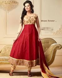 Ethnic Salwar Kameez - Silk Blend, 54 Inch, Red | Floral Embroidery, Anarkali Style, Perfect Fit, Skin-Friendly, Seamless Stitch