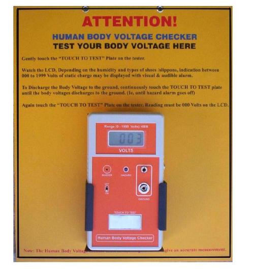 HUMAN BODY VOLTAGE CHECKER WITH HAZARD ALARM