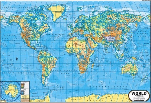 World Relief of Land (Physical) Map