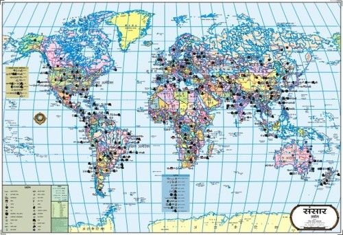 World Mineral Map Dimensions: 70 X 100  Centimeter (Cm)