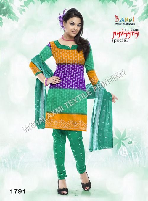 Multicolor Bandhani Dress Materials