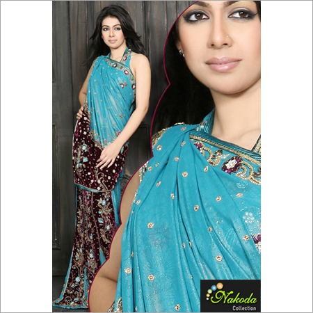 Blue Designer Lehenga Sarees