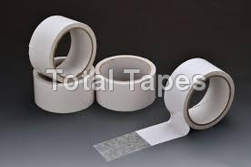 Double Sided Tissue Tape - Tissue Material, Various Sizes, White Color | Self-Adhesive, Easy to Cut, High Strength Adhesive