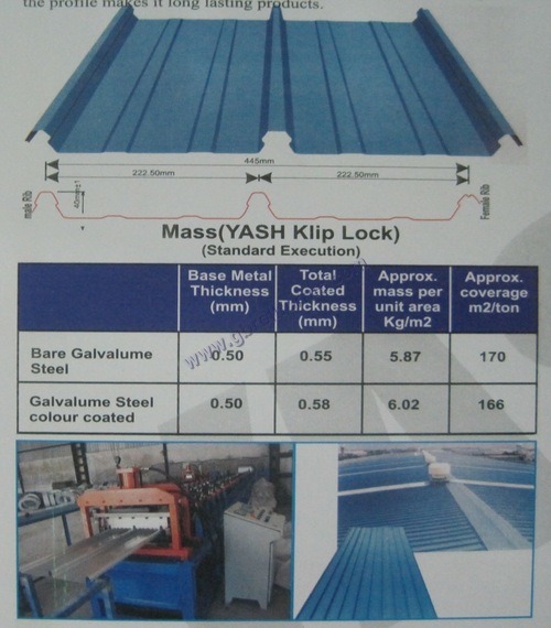 Blue Clip Lock Roofing Sheet