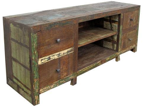 Reclaimed Wooden Table - Variable Dimensions, 2 Drawers, Rustic Finish | Durable, Lightweight, Unique Design