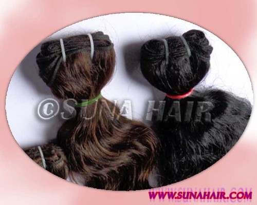 Indian machine weft silky curly AAAAA grade 100% virgin human hair ex