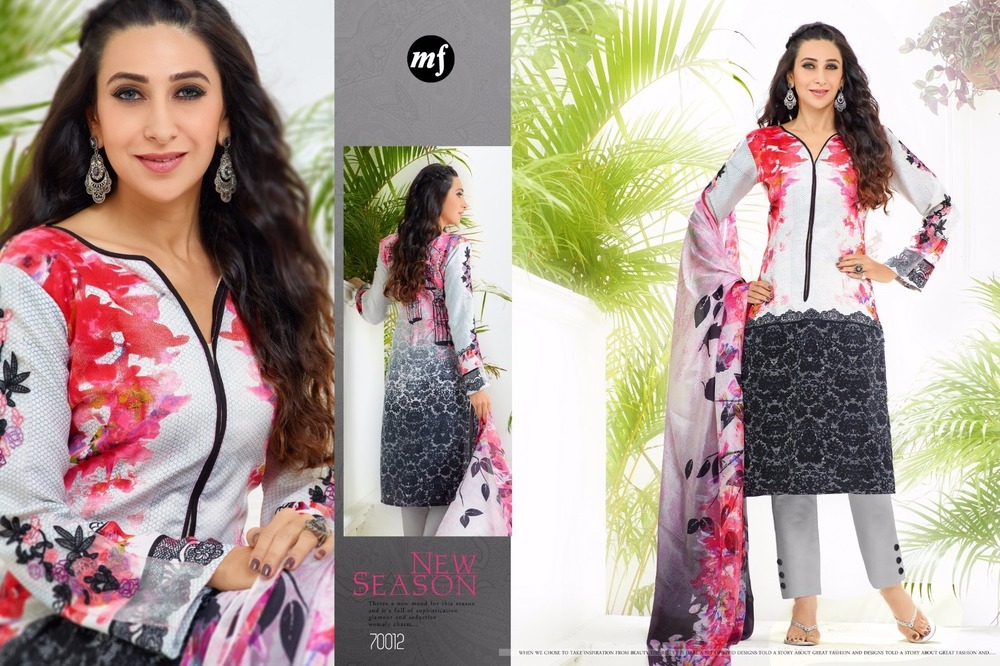 White Straight Embroidery Dress Material - Pashmina, Multiple Sizes, White | Floral Embroidery, Digital Print, Elegant Winter Wear, Pakistani Style
