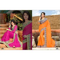 Designer Handwork Sarees - Silk Blend, 5.5 Yards | Alluring Look, Comfortable Wear, Zari Border, Mesmerizing Design, Light Weight, Festive Wear