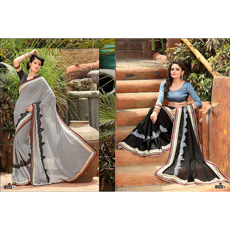 Plain Designer Sarees