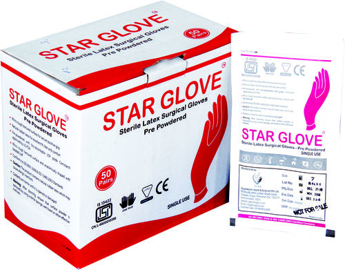 Sterile Latex Surgical Gloves - A-grade Rubber, Available Sizes 6.0 To 8.5, Milk White Color | Highly Flexible, Tear Resistant, Hypoallergenic, Eco-friendly