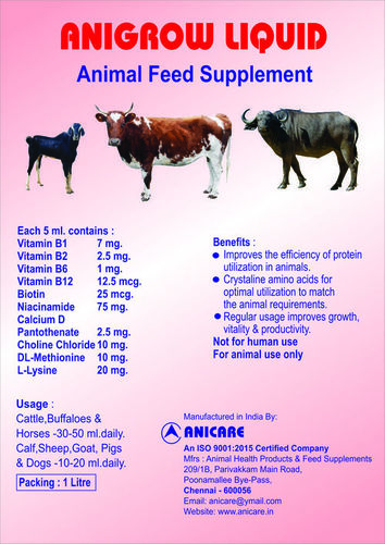 Powder Anigrow Liquid Animal Feed Supplement at Best Price in Chennai |  Anicare