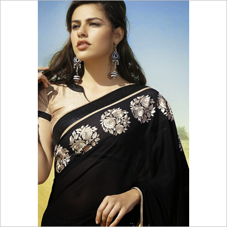 Designer Black Saree