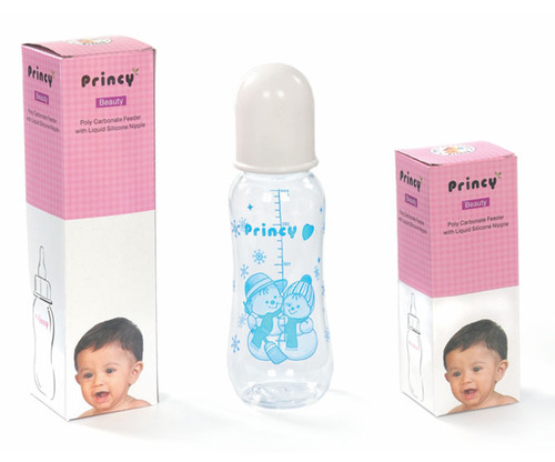 Transparent Feeding Bottles - PP Material Various Sizes Cartoon Design Silicone Nipple Leakproof Lightweight Easy to Clean