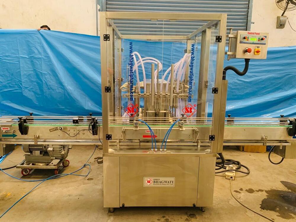 Shampoo Filling Machine - Automatic Volumetric Stainless Steel 10-1000 ml Fill Volume | High-Speed Output PLC Control Reciprocating Nozzle System
