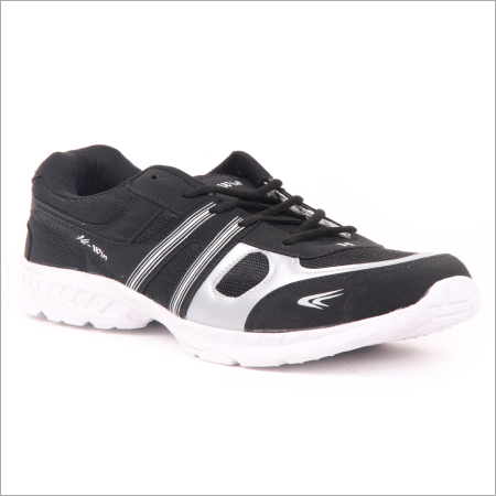 Black Sports Shoes - Fabric, Rubber, Various Sizes, Black | Impact Resistant, Skin Friendly, Anti-Slip Sole, Breathable