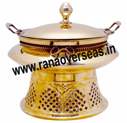 Golden Fancy Part Indian Brass Catering Serving Dish