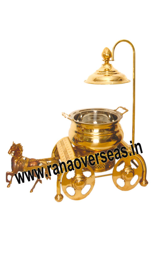 HORSE CART BRASS CATERING CHAFING DISH