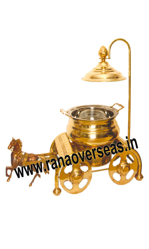 Golden Horse Cart Brass Catering Chafing Dish