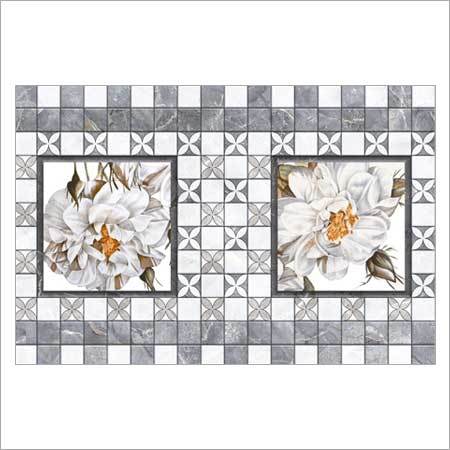 Printed Ceramic Wall Tiles - Ceramic, 300 X 450 mm, Grays & Whites | Polished Surface, In-House Quality Testing, Suitable for Interior Usage