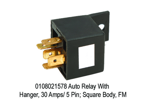 Auto Relay With Hanger, 30 Amps 5 Pin; Square