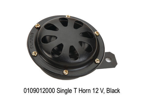 Single T Horn 12 V, Black