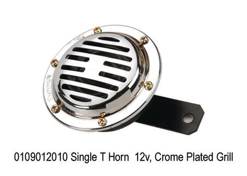 Single T Horn 12v, Crome Plate Grill