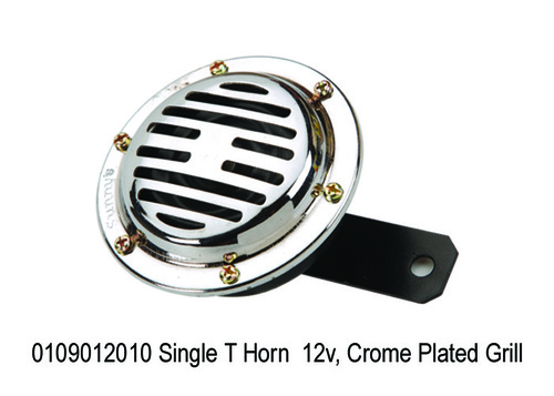Single T Horn 12v, Crome Plate Grill