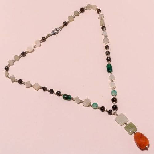 Round 16inch Natural Gemstone Beaded Necklace Ready To Wear # Bn678