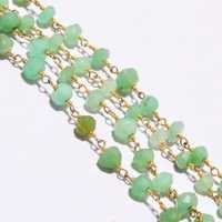 Green Chrysoprase Faceted Rondelle 18 Inch  925 Sterling Silver Plated Beaded Chain