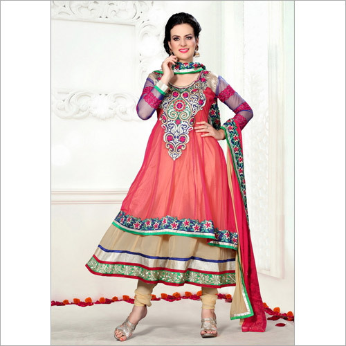 GAURI COLLECTION - Net Silk, 50 Inch, Pink | Elegant Embroidered Anarkali, Stylish Party Wear, Comfortable Fit
