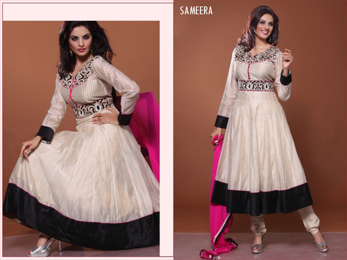 SIYA COLLECTION - Chanderi Top 24 Inch, Santoon Chhudiar 44 Inch, Shiffon Dupatta 2.5m | Neckline Work, Round Neck, Long Sleeves, Elegant Design