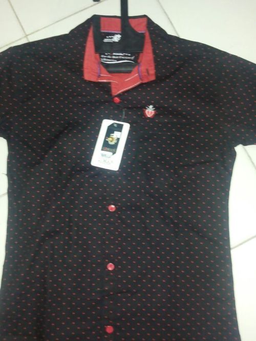 Shirt - Cotton Blend, S-XL, Black | Button Closure, Collared, Soft Fabric, Comfortable Fit, Breathable