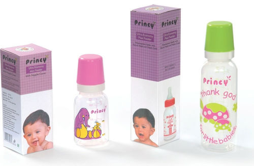 Decorated PP Pop Up Feeding Bottles - BPA Free, Various Capacities, Pink | Leakproof, Easy Grip, Lightweight, Durable, Easy to Clean