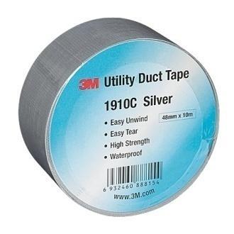 Duct Tape - Fabric Rubber, 48mm x 50m, Silver | Strong Hold, Easy Tear, Waterproof, Multi-Use, Durable