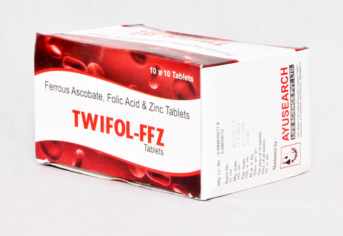 FerrousAscorbate 100mg, FolicAcid 1.5mg, Zinc 22.5mg Tablets - Iron Boost, Anemia Relief, Immune Support