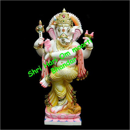Marble Dancing Ganesh Statue