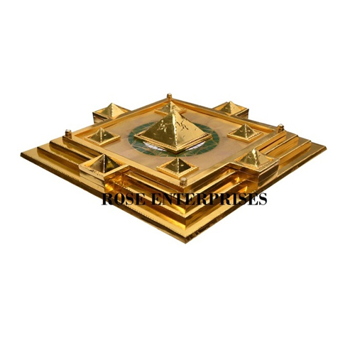 Brass Vastu Purush Pyramid Plate Gold Plated Length: 12 Inch (In)