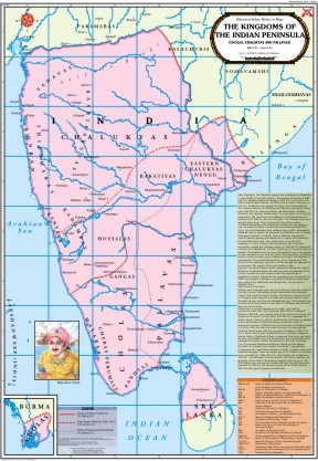 Kingdoms of Indian Cholas,Chalukyas & Pallavas Map